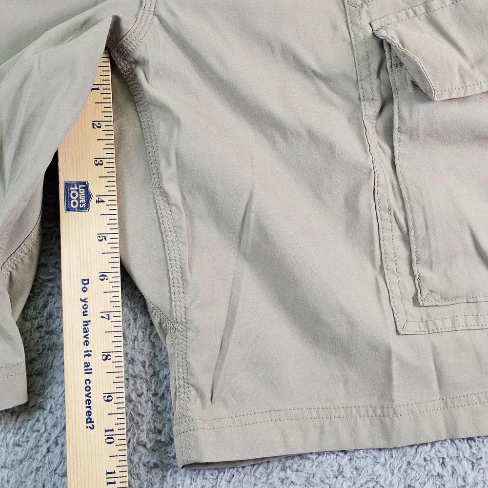 Duluth Trading Co Cargo Shorts Mens 38 Beige Nylon  Outdoor Dry On The Fly